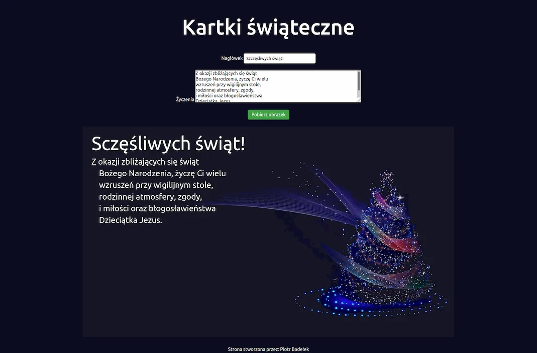 Generator Kartek Świątecznych